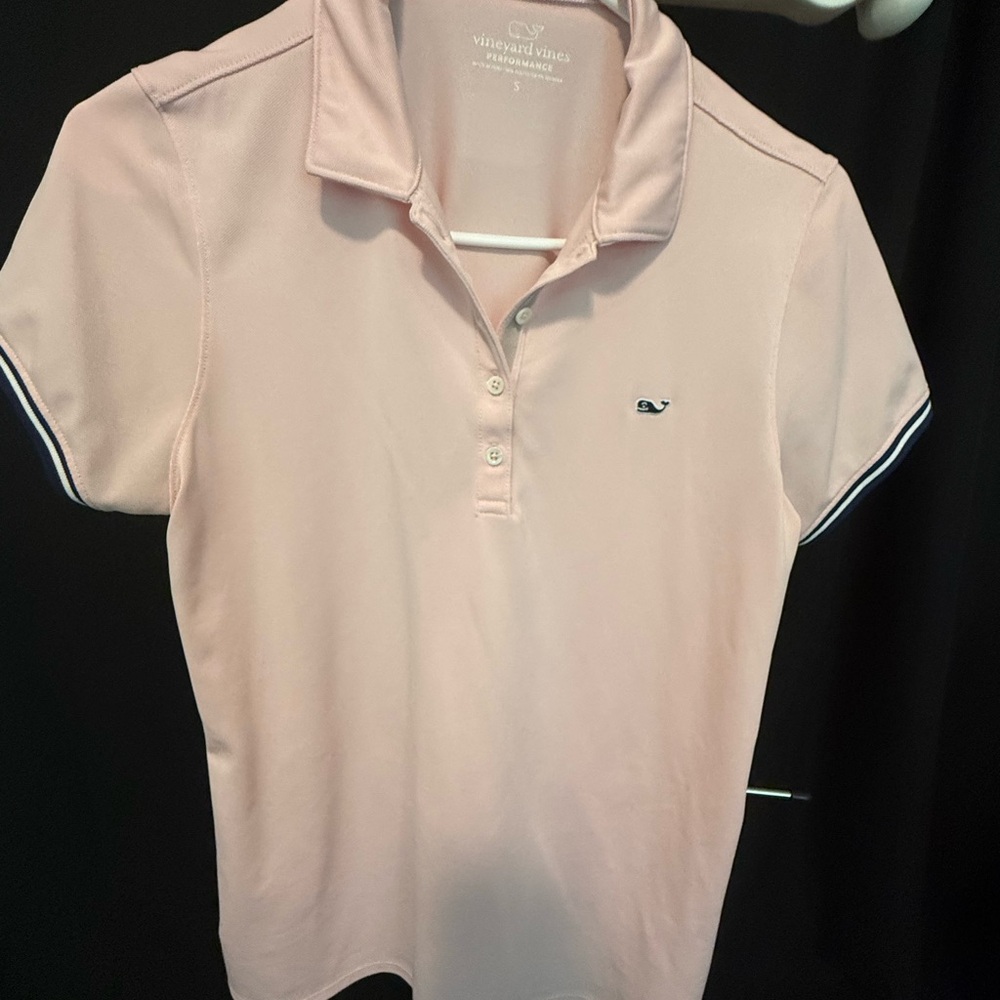 Vineyard Vines Pink Fitted Button Down Polo